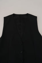 Load image into Gallery viewer, Dolce &amp; Gabbana Black Wool Stretch Waistcoat Formal Vest
