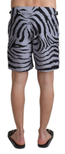 Load image into Gallery viewer, Dolce &amp; Gabbana Elegant Gray Zebra Print Swim Trunks
