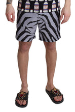 Load image into Gallery viewer, Dolce &amp; Gabbana Elegant Gray Zebra Print Swim Trunks
