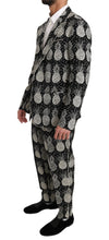 Load image into Gallery viewer, Dolce &amp; Gabbana Chic Black Pineapple Print Wool Suit
