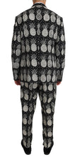 Load image into Gallery viewer, Dolce &amp; Gabbana Chic Black Pineapple Print Wool Suit
