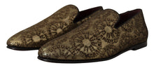 Load image into Gallery viewer, Dolce &amp; Gabbana Gold Tone Loafers Slides Dress Shoes
