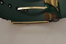 Load image into Gallery viewer, Dolce &amp; Gabbana Elegant Green Leather Belt with Logo Buckle
