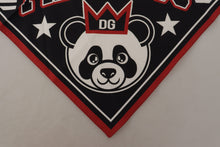 Load image into Gallery viewer, Dolce &amp; Gabbana Black Red da Crown DG Logo Square Handkerchief Scarf
