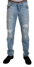 Load image into Gallery viewer, Dolce &amp; Gabbana Light Blue Cotton Tattered Casual Denim Jeans
