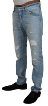 Load image into Gallery viewer, Dolce &amp; Gabbana Light Blue Cotton Tattered Casual Denim Jeans
