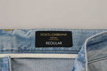 Load image into Gallery viewer, Dolce &amp; Gabbana Light Blue Cotton Tattered Casual Denim Jeans
