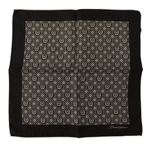 Load image into Gallery viewer, Dolce &amp; Gabbana Black Patterned DG Logo Square Handkerchief Scarf
