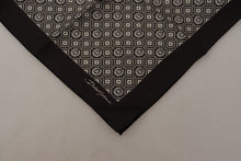 Load image into Gallery viewer, Dolce &amp; Gabbana Black Patterned DG Logo Square Handkerchief Scarf
