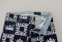 Load image into Gallery viewer, Dolce &amp; Gabbana Blue Cotton DG Crown Skinny Denim Jeans
