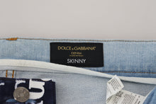 Load image into Gallery viewer, Dolce &amp; Gabbana Blue Cotton DG Crown Skinny Denim Jeans
