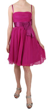 Load image into Gallery viewer, Dolce &amp; Gabbana Elegant Fuchsia Pink Silk Bow Front Dress
