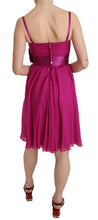 Load image into Gallery viewer, Dolce &amp; Gabbana Elegant Fuchsia Pink Silk Bow Front Dress
