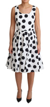 Load image into Gallery viewer, Dolce &amp; Gabbana White Polka Dotted Cotton A-Line Dress
