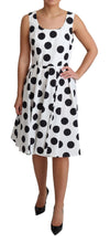 Load image into Gallery viewer, Dolce &amp; Gabbana White Polka Dotted Cotton A-Line Dress

