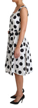 Load image into Gallery viewer, Dolce &amp; Gabbana White Polka Dotted Cotton A-Line Dress
