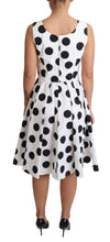 Load image into Gallery viewer, Dolce &amp; Gabbana White Polka Dotted Cotton A-Line Dress
