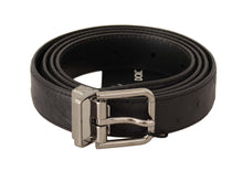 Load image into Gallery viewer, Dolce &amp; Gabbana Elegant Black Leather Belt with Silver Buckle
