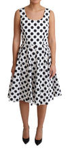 Load image into Gallery viewer, Dolce &amp; Gabbana Elegant Polka Dot Sleeveless A-Line Dress
