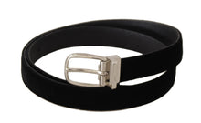 Load image into Gallery viewer, Dolce &amp; Gabbana Elegant Velvet Black Belt with Logo Buckle
