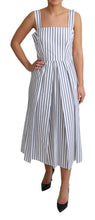 Load image into Gallery viewer, Dolce &amp; Gabbana Elegant Sleeveless A-Line Striped Dress
