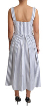 Load image into Gallery viewer, Dolce &amp; Gabbana Elegant Sleeveless A-Line Striped Dress
