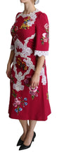 Load image into Gallery viewer, Dolce &amp; Gabbana Floral Embroidered Sheath Midi Dress

