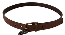 Load image into Gallery viewer, Dolce &amp; Gabbana Elegant Brown Leather Belt with Gold Buckle
