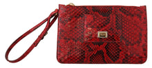 Load image into Gallery viewer, Dolce &amp; Gabbana Elegant Red Leather Ayers Snake Clutch
