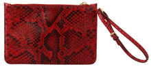 Load image into Gallery viewer, Dolce &amp; Gabbana Elegant Red Leather Ayers Snake Clutch
