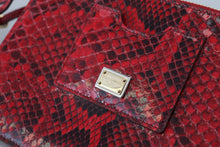 Load image into Gallery viewer, Dolce &amp; Gabbana Elegant Red Leather Ayers Snake Clutch
