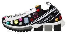 Load image into Gallery viewer, Dolce &amp; Gabbana Black Crystal-Embellished Low Top Sneakers
