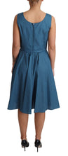 Load image into Gallery viewer, Dolce &amp; Gabbana Blue Polka Dotted Sleeveless A-Line Dress
