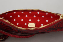 Load image into Gallery viewer, Dolce &amp; Gabbana Elegant Red Leather Ayers Snake Clutch
