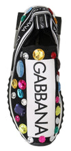 Load image into Gallery viewer, Dolce &amp; Gabbana Black Crystal-Embellished Low Top Sneakers
