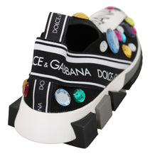 Load image into Gallery viewer, Dolce &amp; Gabbana Black Crystal-Embellished Low Top Sneakers
