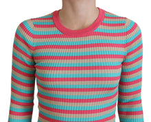 Load image into Gallery viewer, Dolce &amp; Gabbana Elegant Striped Silk Crewneck Pullover
