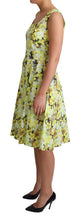 Load image into Gallery viewer, Dolce &amp; Gabbana Elegant Yellow Floral A-Line Sleeveless Dress

