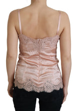Load image into Gallery viewer, Dolce &amp; Gabbana Pink Satin Lace Roses Tank Top Lingerie
