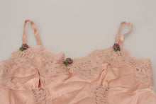 Load image into Gallery viewer, Dolce &amp; Gabbana Pink Satin Lace Roses Tank Top Lingerie
