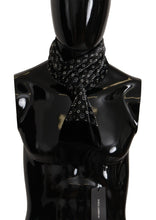 Load image into Gallery viewer, Dolce &amp; Gabbana Black Geometric Patterned Shawl Wrap Fringe Scarf

