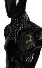Load image into Gallery viewer, Dolce &amp; Gabbana Black Geometric Patterned Shawl Wrap Fringe Scarf
