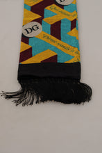 Load image into Gallery viewer, Dolce &amp; Gabbana Multicolor DG Logo Print Shawl Wrap Fringe Scarf
