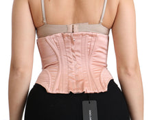 Load image into Gallery viewer, Dolce &amp; Gabbana Silk Blend Corset Belt Luxury Top - Pink
