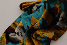 Load image into Gallery viewer, Dolce &amp; Gabbana Multicolor DG Logo Print Shawl Wrap Fringe Scarf
