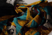 Load image into Gallery viewer, Dolce &amp; Gabbana Multicolor DG Logo Print Shawl Wrap Fringe Scarf
