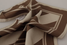 Load image into Gallery viewer, Dolce &amp; Gabbana Brown Stripes DG Logo Square Mens Handkerchief Scarf
