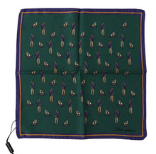 Load image into Gallery viewer, Dolce &amp; Gabbana Green Printed DG Logo Mens Square Handkerchief Scarf
