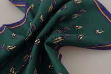 Load image into Gallery viewer, Dolce &amp; Gabbana Green Printed DG Logo Mens Square Handkerchief Scarf
