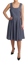 Load image into Gallery viewer, Dolce &amp; Gabbana Chic Blue Polka-Dotted Sleeveless A-Line Dress
